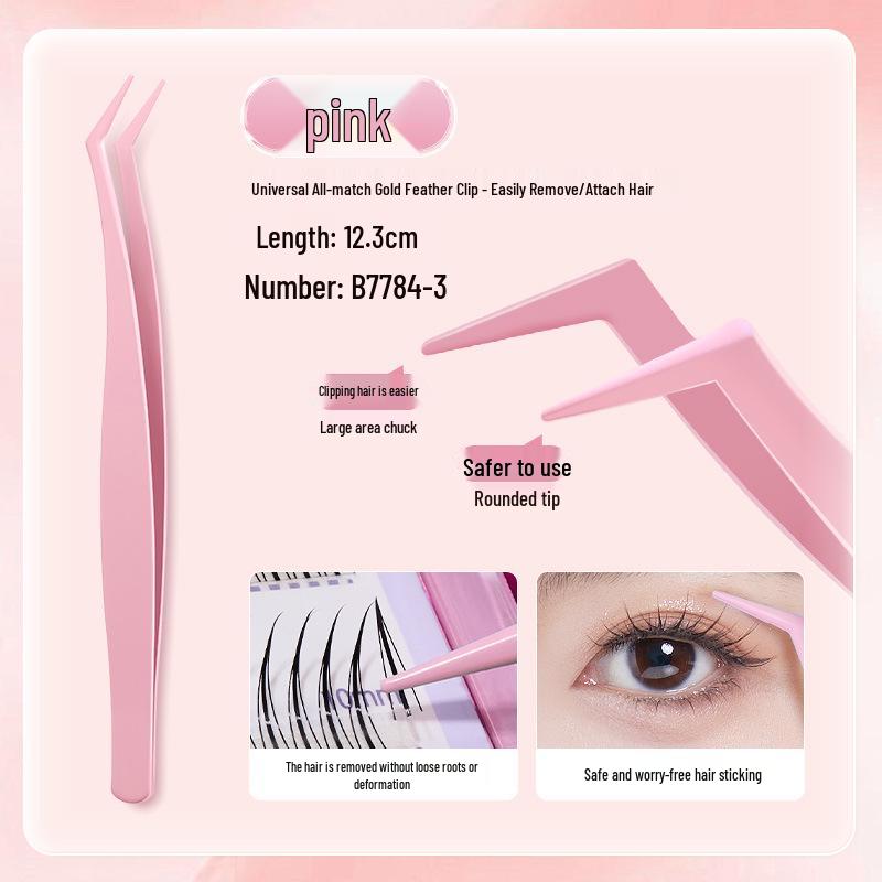 BQI Gold Precision Eyelash Tweezers Set for Beginner Technicians