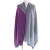 Great HERMES Stall H Logo Leather Patch Large Shawl purple cashmere Women Used