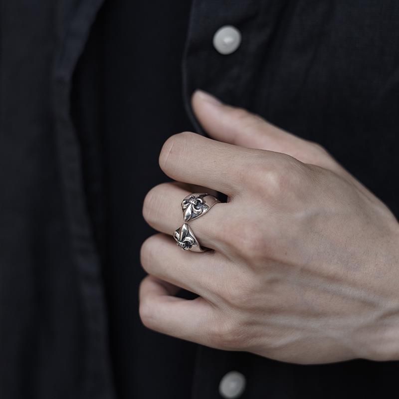 Cross Creed Series Medieval Iris Ring European and American Open Ring Flower Ring