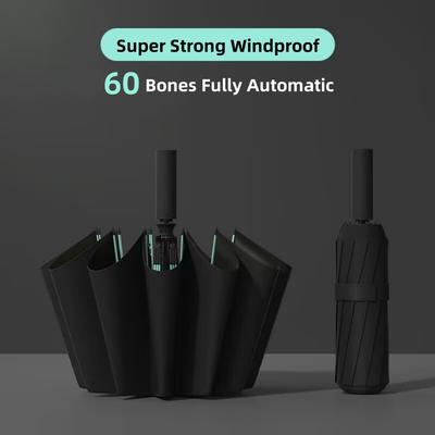 60 Bones Super Strong Windproof Automatic Folding Umbrella Reinforced Large Uv Sunproof Sunny And Rainy Umbrellas Travel Outside