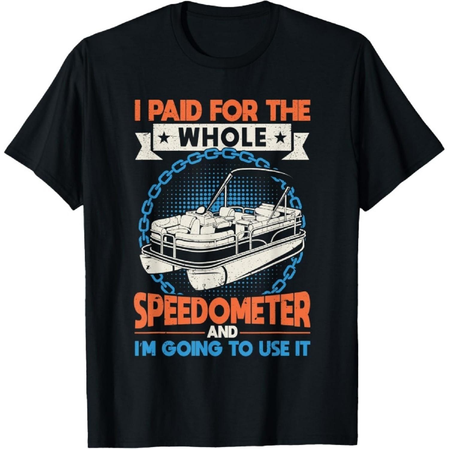 

Спидометр Собираюсь Использовать его Капитан Понтонной Лодки Мужская Футболка XXXXXL чёрный