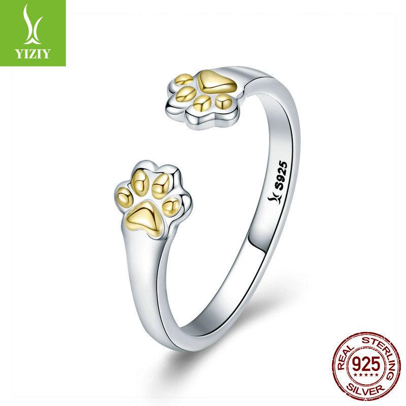 

Коллекция открытых колец из серебра S925, кольцо с крылом, отпечатком лапы, регулируемое кольцо opening adjustable