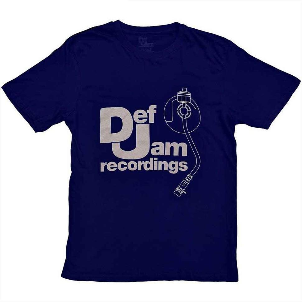 Def Jam Recordings Logo Stylus T-Shirt Navy Blue- S