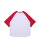 Analog Mood Raglan Color Block Short Sleeve T-Shirt (White/Red)