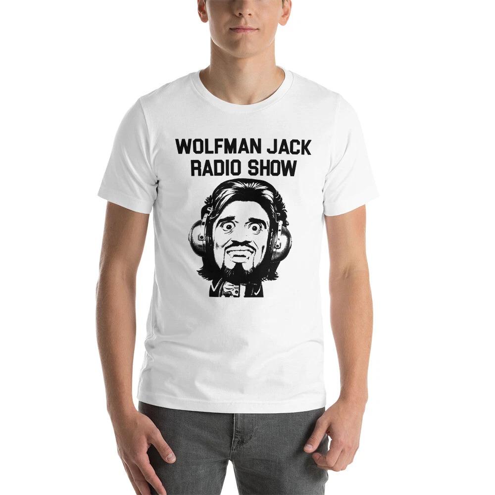 Wolfman Jack Radio Show White Graphic Tee Shirt Unisex 100% Cotton T-shirt Mens Tees Top 2XL