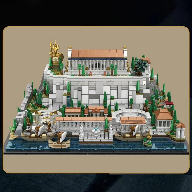 1988Pcs Creative Expert Moc Retro Greece Acropolis Of Athens Castle Building Blocks Model Tower Architecture Brick Toys Kid Gift