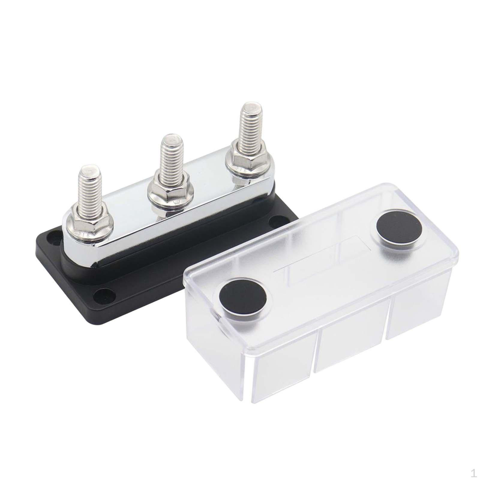 

48V 600A Marine Terminal Junction Block Bus Bar 3x for Car Truck RV Insulated Nylon Base Measured чёрный