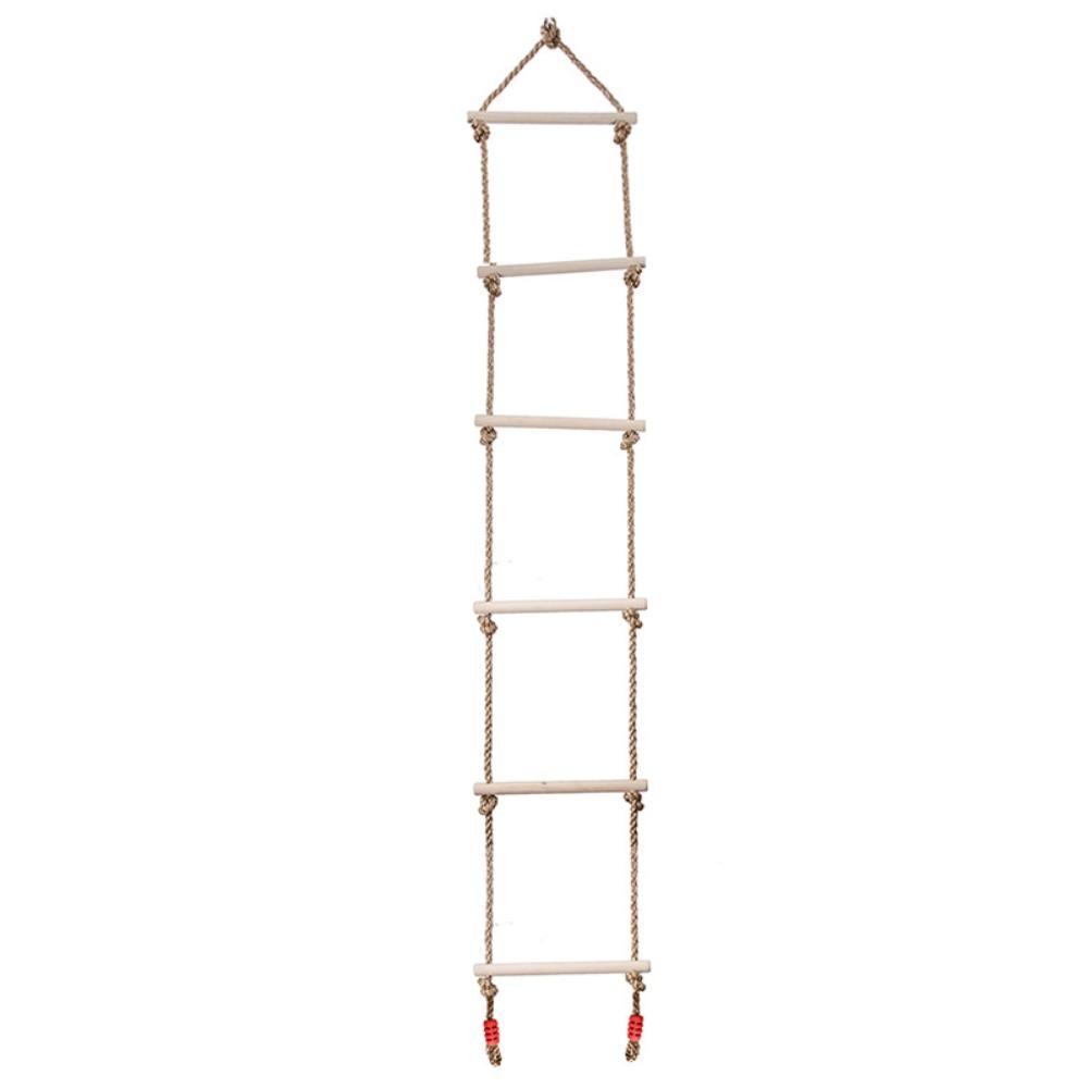 with Platforms Rope Climbing Ladder Toy Wooden Wooden Rope Ladder  For Garden