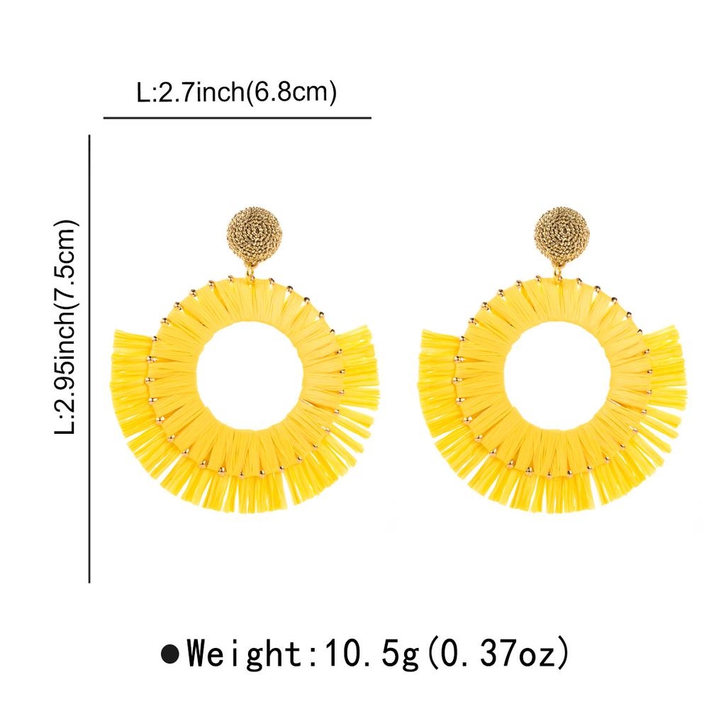 Boho Chic Rattan gewebte Ohrringe mit Vintage und lässigem Stil für den Urlaub