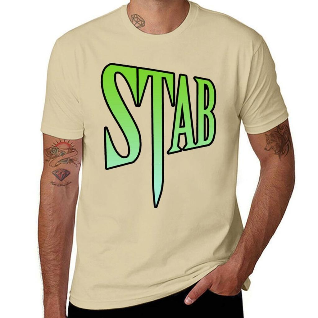 Stab T-Shirt Blacks Summer Tops Hippie Clothes Tops Big and Tall T Shirts for Men