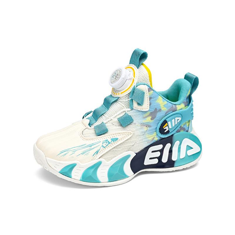 

Popular children and boys soft-soled running shoes wear-resistant and non-slip middle and older children s sports shoes rotating button mesh basketba 40/25cm