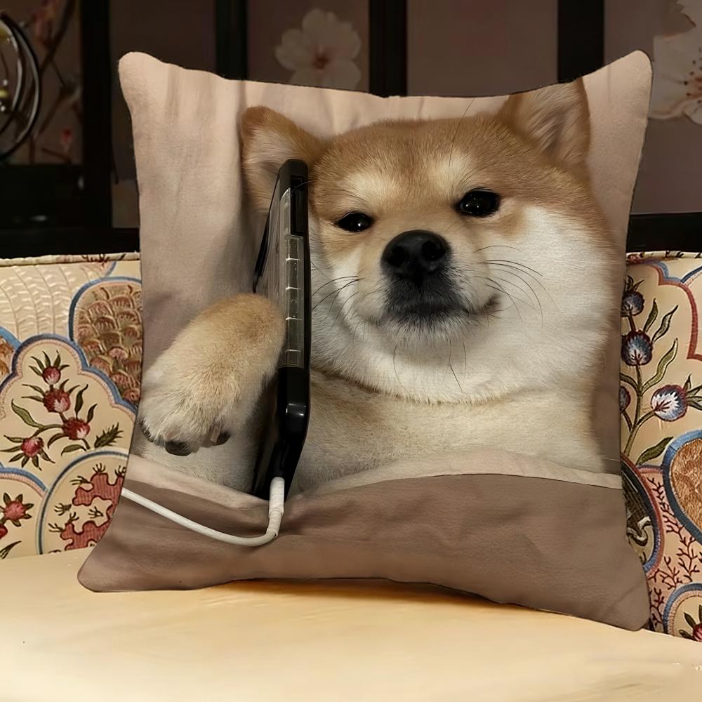 Shiba Inu Cute Pillow Case Pillowcase, Double-sided Printed, Sofa Cushion, Bedroom Headboard Pillow