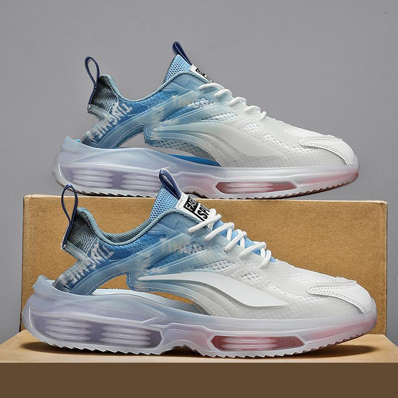 

Versatile fashion running men s gradual change sports shoes lightweight breathable mesh casual dad shoes 44 небесно-голубой