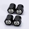 Hisport Hex 016 Black 4pcs Universal Car Tire Valve Stem Caps Air Cover Fit Mazda Accessories