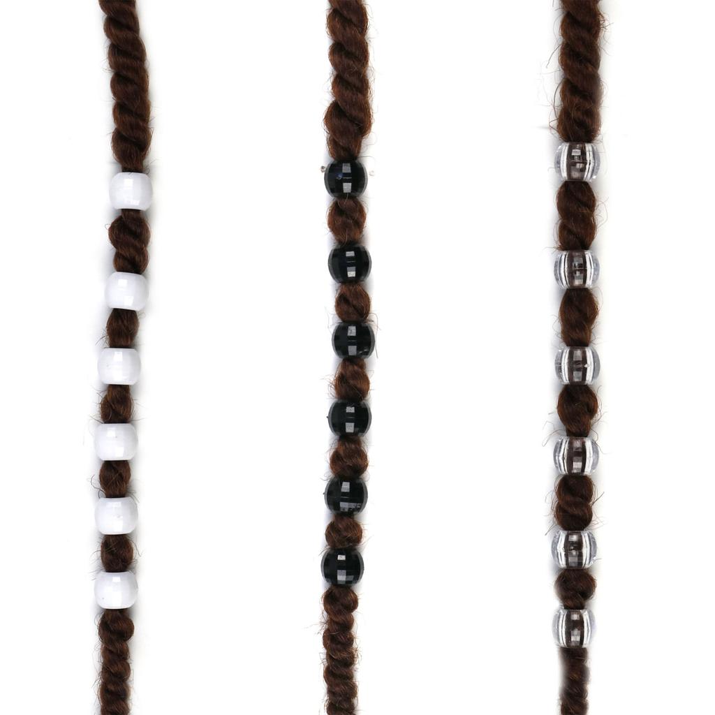 100Pcs Hair Beads Plastic Transparent Hair Extension Link Beads for DIY Hair Braiding Ornaments