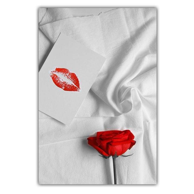 Nordic Style Landscape Street View Canvas Painting Red Still Life Poster Office Wall Painting Living Room Home Decoration Mural No Frame