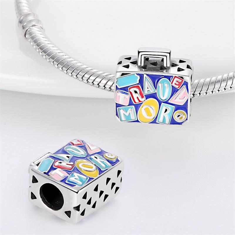 Glamour Jewelry Suitcase Camera Beaded Silver Plated Diy Accessories For Bracelets Necklace Women
