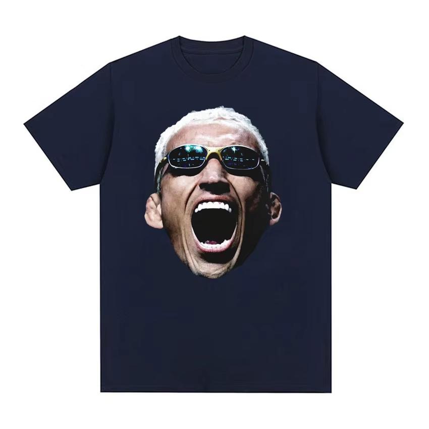 Limited Edition Charles Oliveira Large Face Pattern Tshirt Men Harajuku 2026 Springsummer Cotton Printed Shortsleeved top
