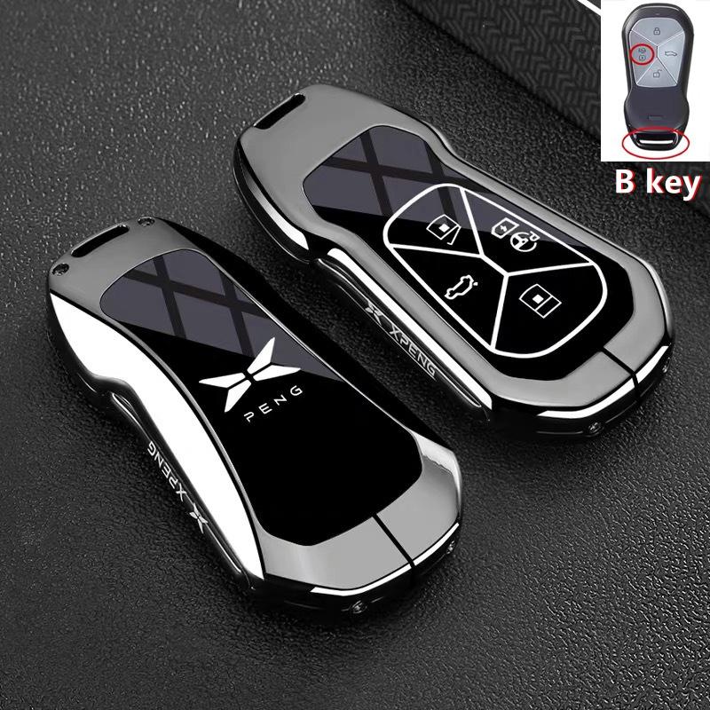 Car Zinc Alloy TPU Key Case Cover Holder Chain For Xpeng Xiaopeng G6 G9 P7 P7I G3 G3I P5 Interior Key Protective Accessories