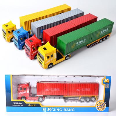 Doppelschichtiger Transport-Legierungs-LKW-Simulationscontainer-Modellspielzeug für Jungen-Geburtstagsgeschenke