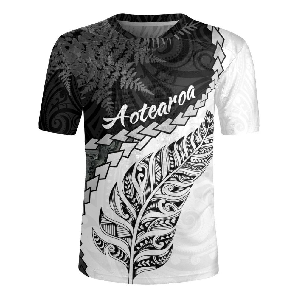 3D Printed New Zealand Rugby-Jersey Silver Fern Flag Styles V Neck T Shirt NZ Jersey V-Neck T-Shirts Men Cool Short Sleeves Tees