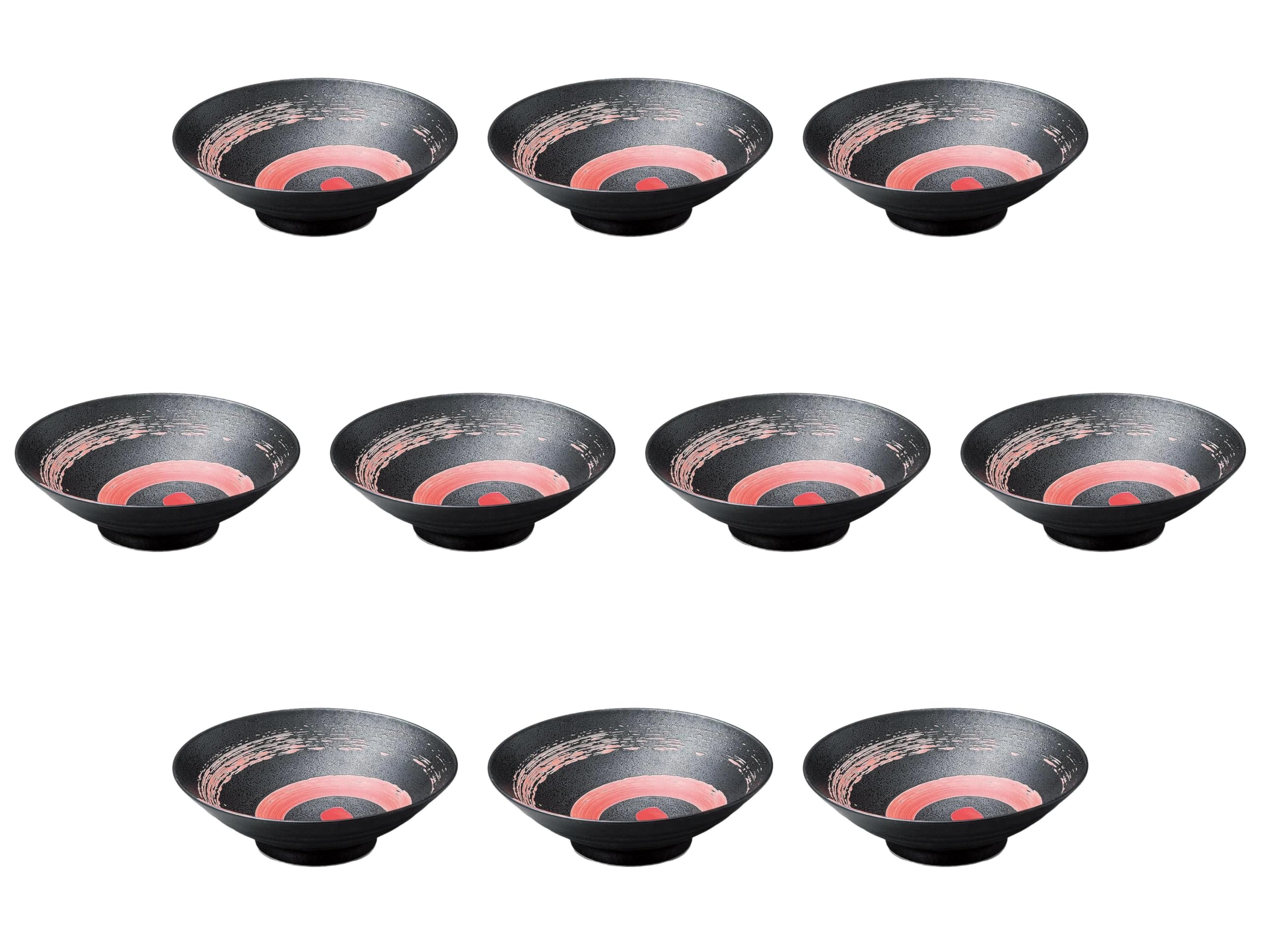 

Набор из 10 мисок для лапши из черного гранита Шуран x тарелки для лапши Setomonohonpo 8.0 [24,5 7,5 см]