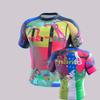 MANTO "Buddha Statue" Blue Gold Print Short Sleeve Rash Guard Black BJJ Compression Training Shirt for Men