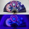 Ventilateur Psychedélique Néon Vibrant 13 pouces Papillon Ventilateur Luminescent Réactif aux UV Cosplay