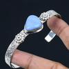 Wedding Gift For Her 925 Silver Natural Owyhee Blue Opal Bangle Adjustable