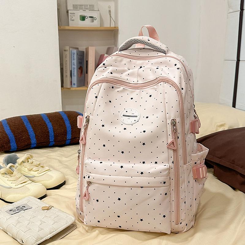 Polar Dot Print Backpack Women's Large Capacity Backpack Student Schoolbag