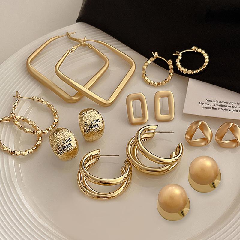 Metal Simple Versatile Earrings Personality Exaggerated Earrings Temperament Advanced Sense Earrings Fashion Earrings Women