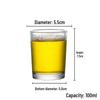 HANDUNYOU 100ml Tempered Glass Drinking Cups (10-Pack)