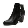 European and American Rubbed Thick High-Heeled Side Zipper Foreign Trade Large-Size Women's Martin Boots Ankle Boots for Autumn and Winter