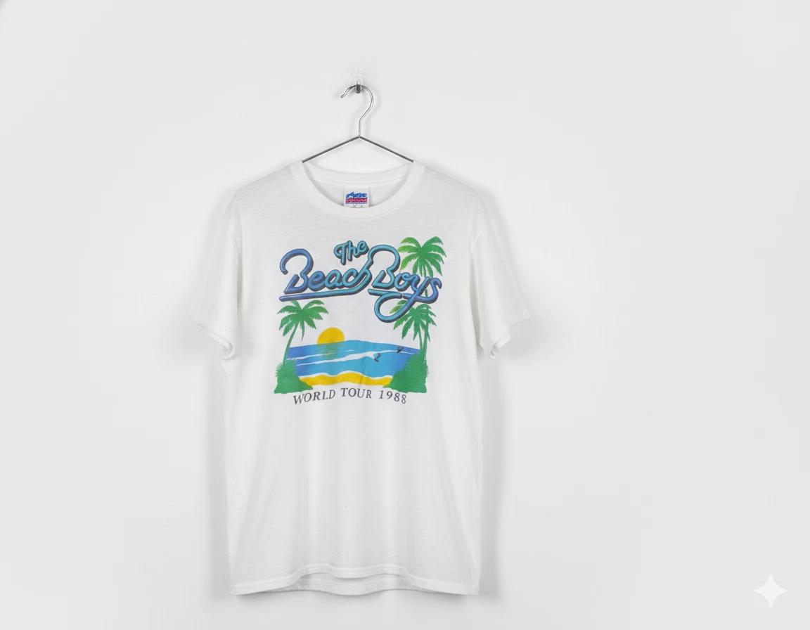 

The Beach Boys World Tour 1988 Vintage Surf Rock Band T-Shirt Tee - T046 3XL