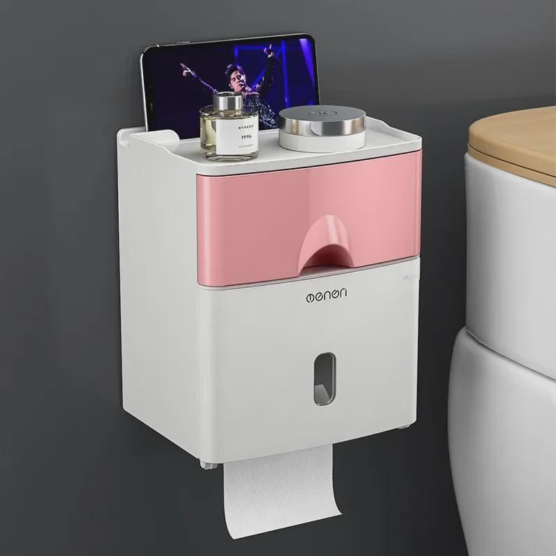 Водонепроницаемый двухслойный многофункциональный держатель для салфеток и туалетной бумаги (Без перфорации)