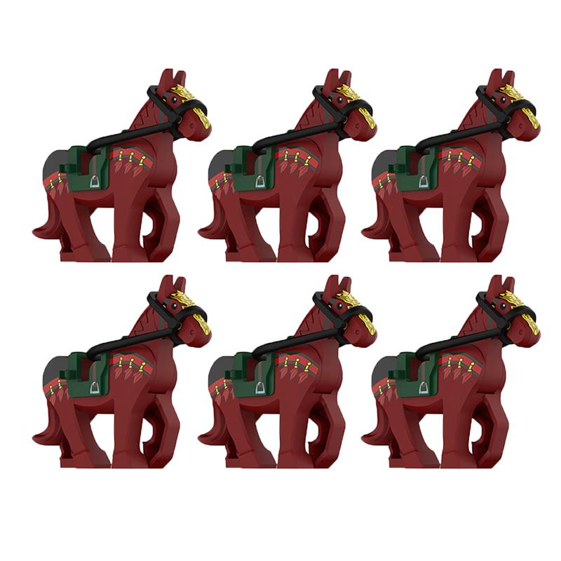 Medieval Military Building Blocks Cavalry Army Horse Animal Elephant Camel Wolf Crocodile Brick Toy Accessories S003