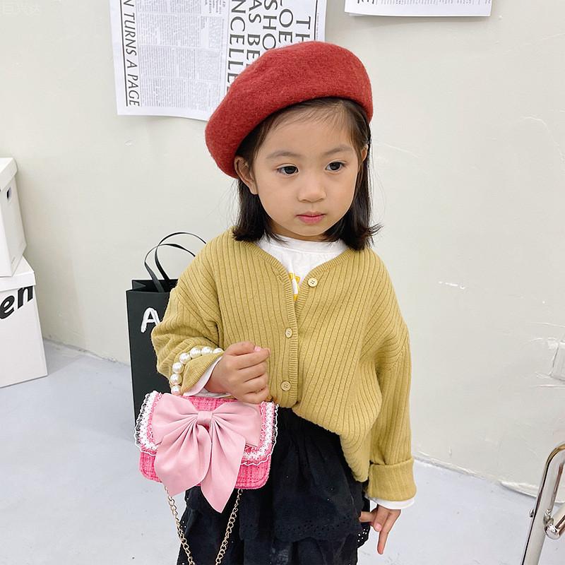 Chic And Modern Girls Handbag Unique Floral Pattern Cute Mini Shoulder Bag For Children