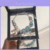 Heart Shape Charm Bracelet For Women With Silver Plated Beads For Gift Giving