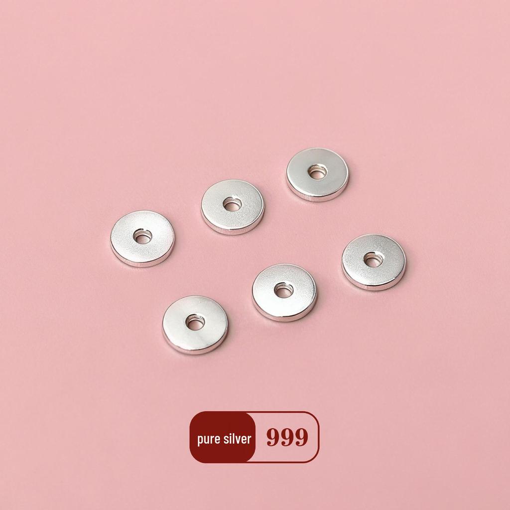 S999 Sterling Silver Round Spacer Beads for DIY Crystal Bracelets & Necklaces