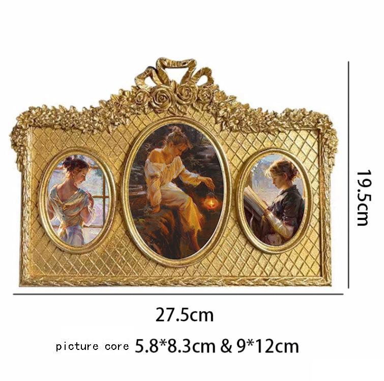 European Vintage Artistic Luxury Relief Photo Frame Resin Adornments Home Room Wall Murals Picture Frame Decoration Accessories