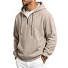 Men’s New Autumn/Winter Casual and Stylish Waffle-Weave Half-Zip Long-Sleeved Hooded Sweatshirt