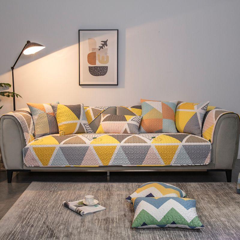 

Sofa Cushion Fabric Cotton All Year Round Neutral Non-Slip Leather Sofa Cushion Cloth Cover Cover 2025 New Arrival Full Cover Cloth Cover Towel Jinse 90*70cm