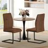 Set of 2 Brown Dining Chairs Made of Tech Fabric, Ergonomic Design, Comfortable and Aesthetic at the Same Time. Black Metal Legs.