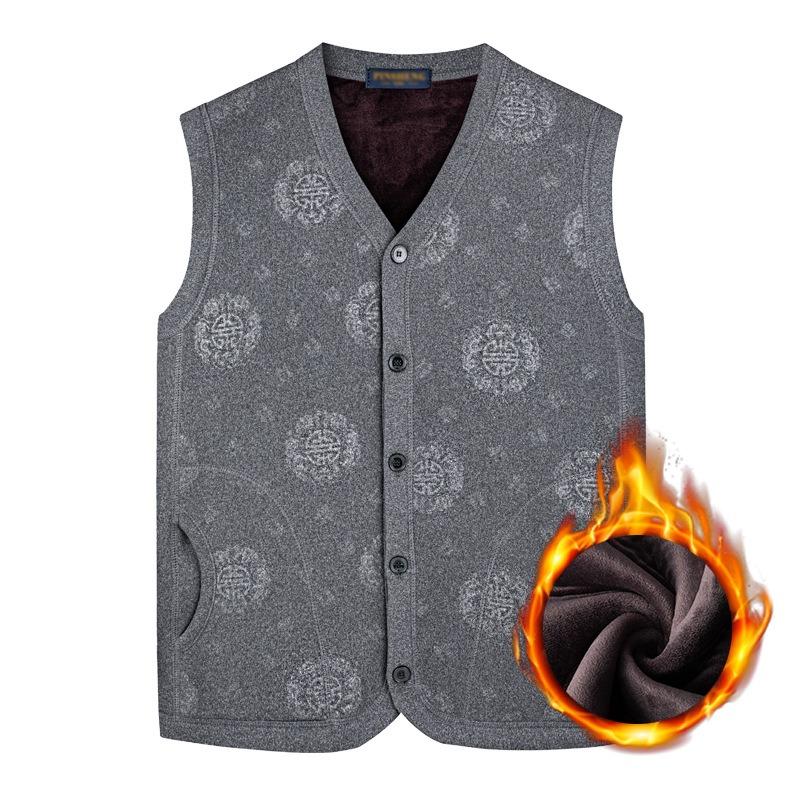 Fleece vest winter foreigners wear vest dad thermal vest men's vest