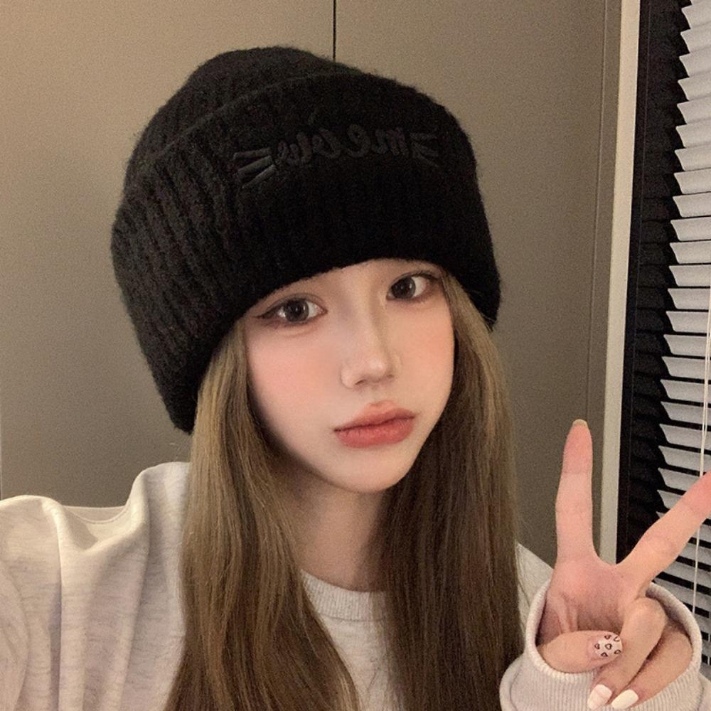 Multi Colors Knitted Beanies Solid Cute Warmer Bonnet New Female Beanie Caps  Outdoor