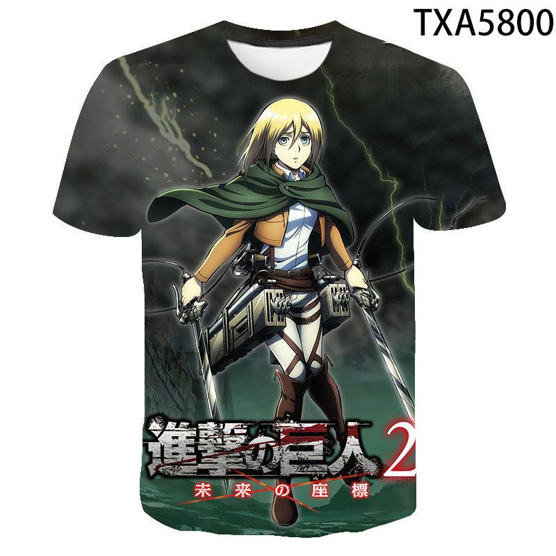 Attack on Titan 3D Digital Print T-Shirt for Men Boys, Anime Graphic Tee, Breathable Polyester Short Sleeve, Casual Streetwear Tops