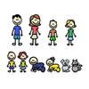 Happy Family Car Sticker Decals Car Body Styling Cartoon Vinyl Decal Funny  Children Play Auto Stickers Decor