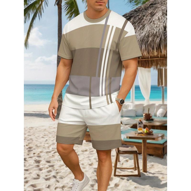 2-piece men s summer shorts and T-shirt set S