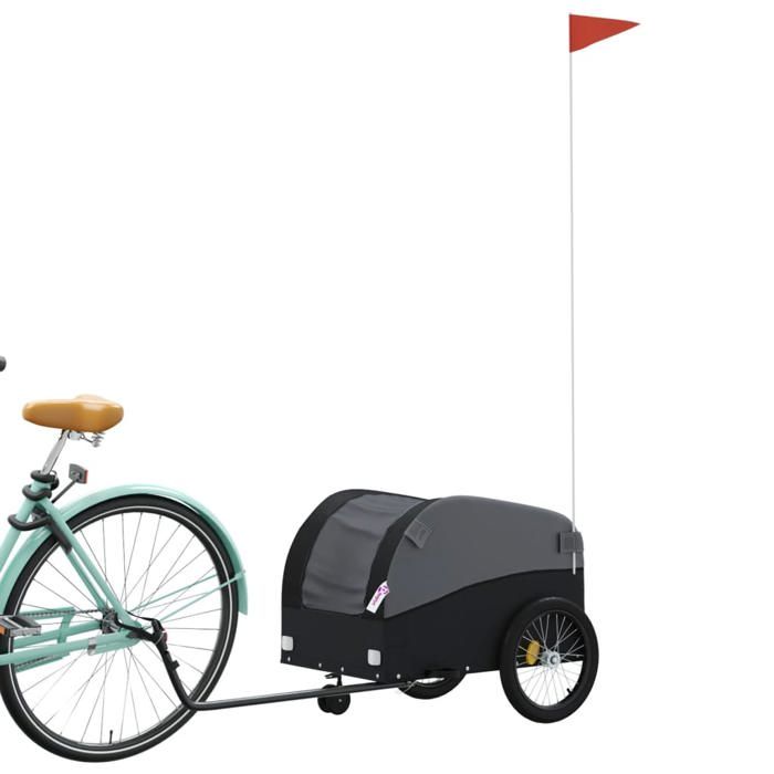 VidaXL Remorque de vélo noir 30 kg fer 94143
