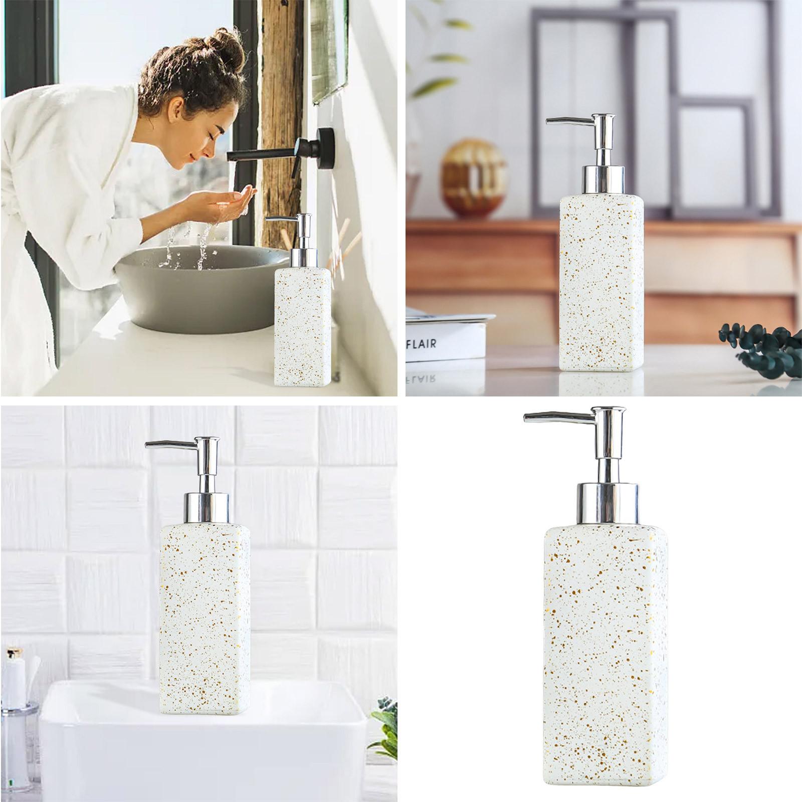 

Диспенсер для мыла и лосьона, бутылка с помпой, современная, 350 мл, аксессуары для туалета и ванной комнаты, бутылка для хранения шампуня, геля для душа, лосьона серебряный